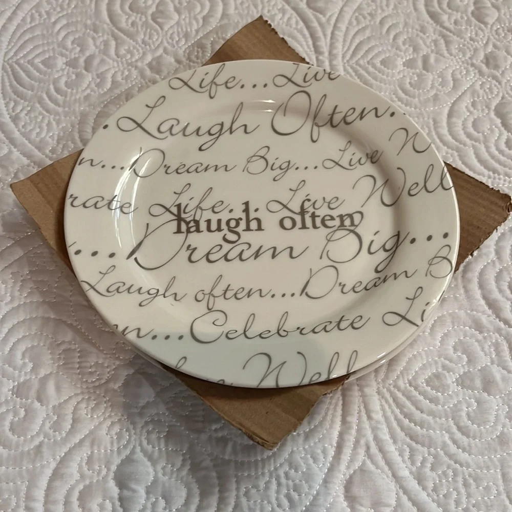 Celebration Bowring‎ round dessert plates, set of 4, NWOT